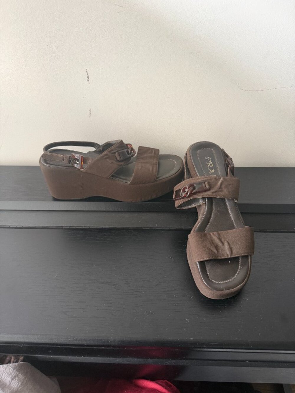 Prada Brown Platform Sandals w/ Logo Hardware | Size 39 - Picture 2 of 8